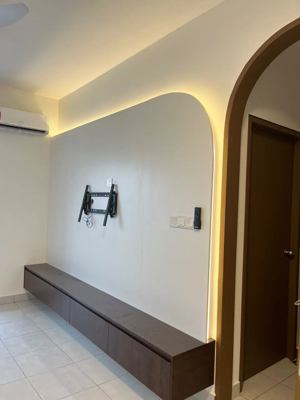 TV cabinet and feature wall by EUKA Living