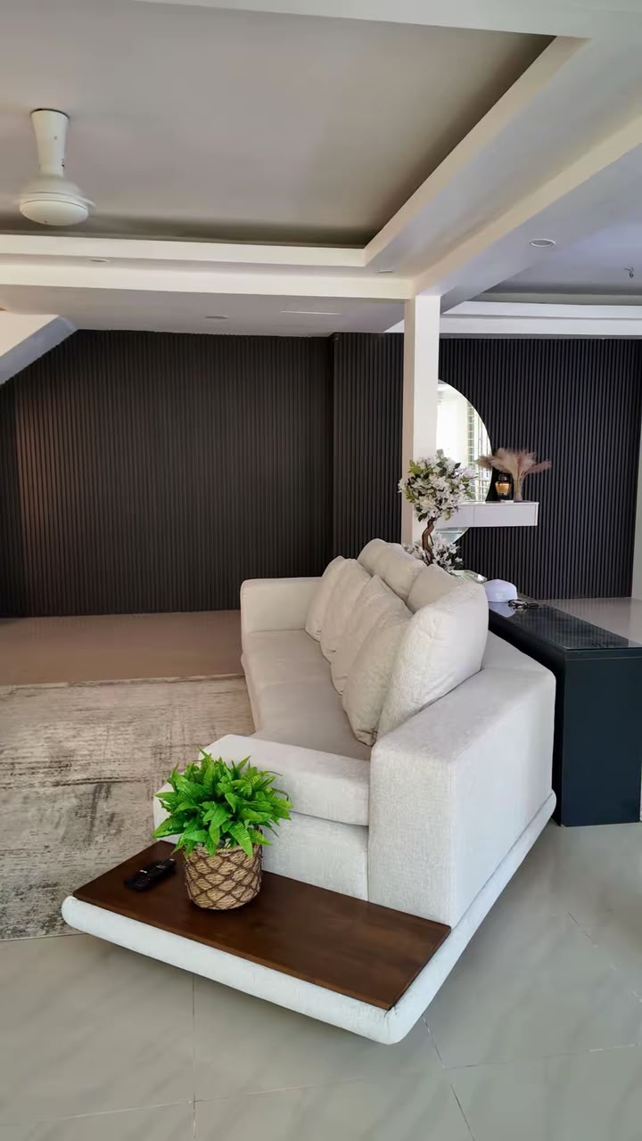 Living area feature wall by EUKA Living