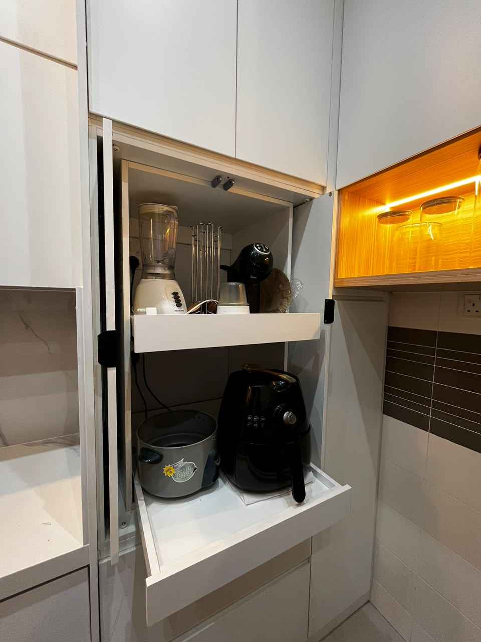 Pocket door cabinet by EUKA Living